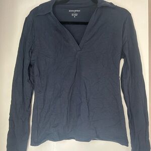 Banana Republic Soft Stretch Women's Navy Long Sleeve Top